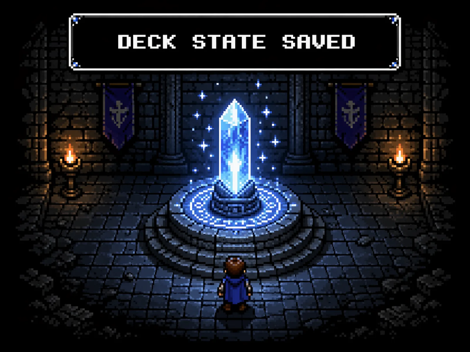 DECK STATE SAVED — RPG 세이브 포인트처럼, 변이 전 상태를 저장한다